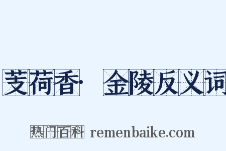 芰荷香·金陵反义词是什么意思的图片